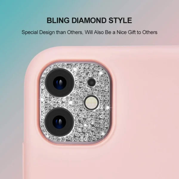Camera Lens Protector For iPhone 12 – Glitter Silver