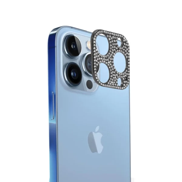 Camera Lens Protector For iPhone 13 Pro/13 Pro Max – Glitter Black - Image 4